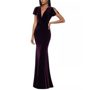 XSCAPE velvet evening gown